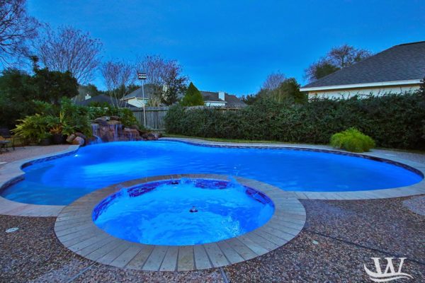 waterfall in pool