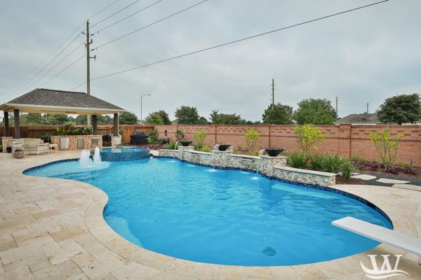 custom waterfall pool in texas