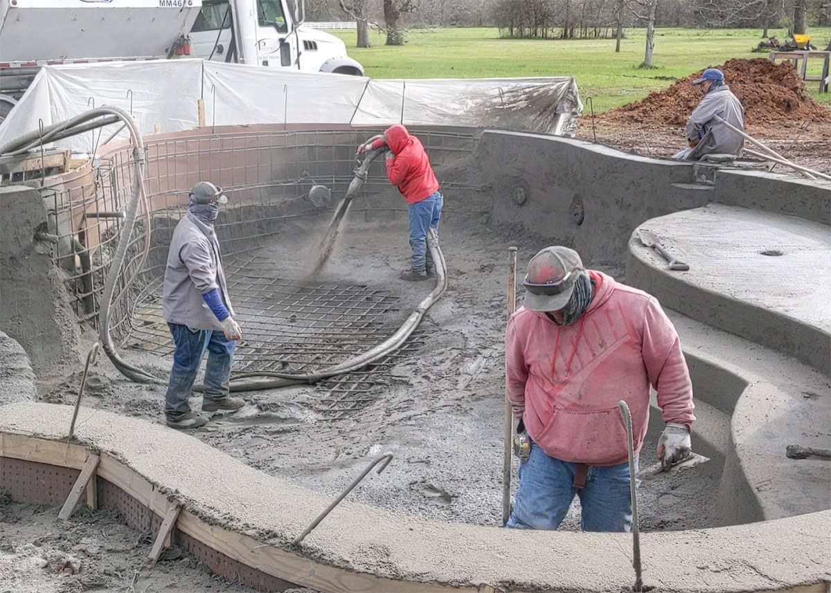 inground custom swimming pool installation